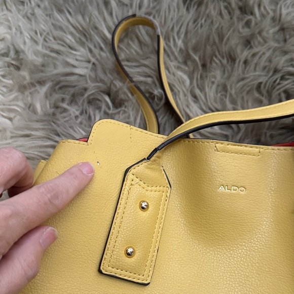 Aldo Vibrant Yellow and Red Tote Bag - Picture 7 of 13